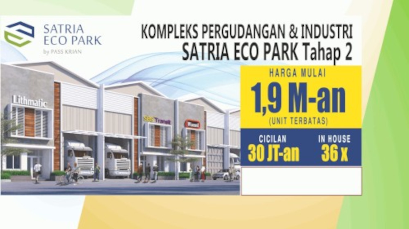 Jual Gudang Sidoarjo Satria Eco Park Bypass Krian Sidoarjo, Harga Murah dan Terjangkau