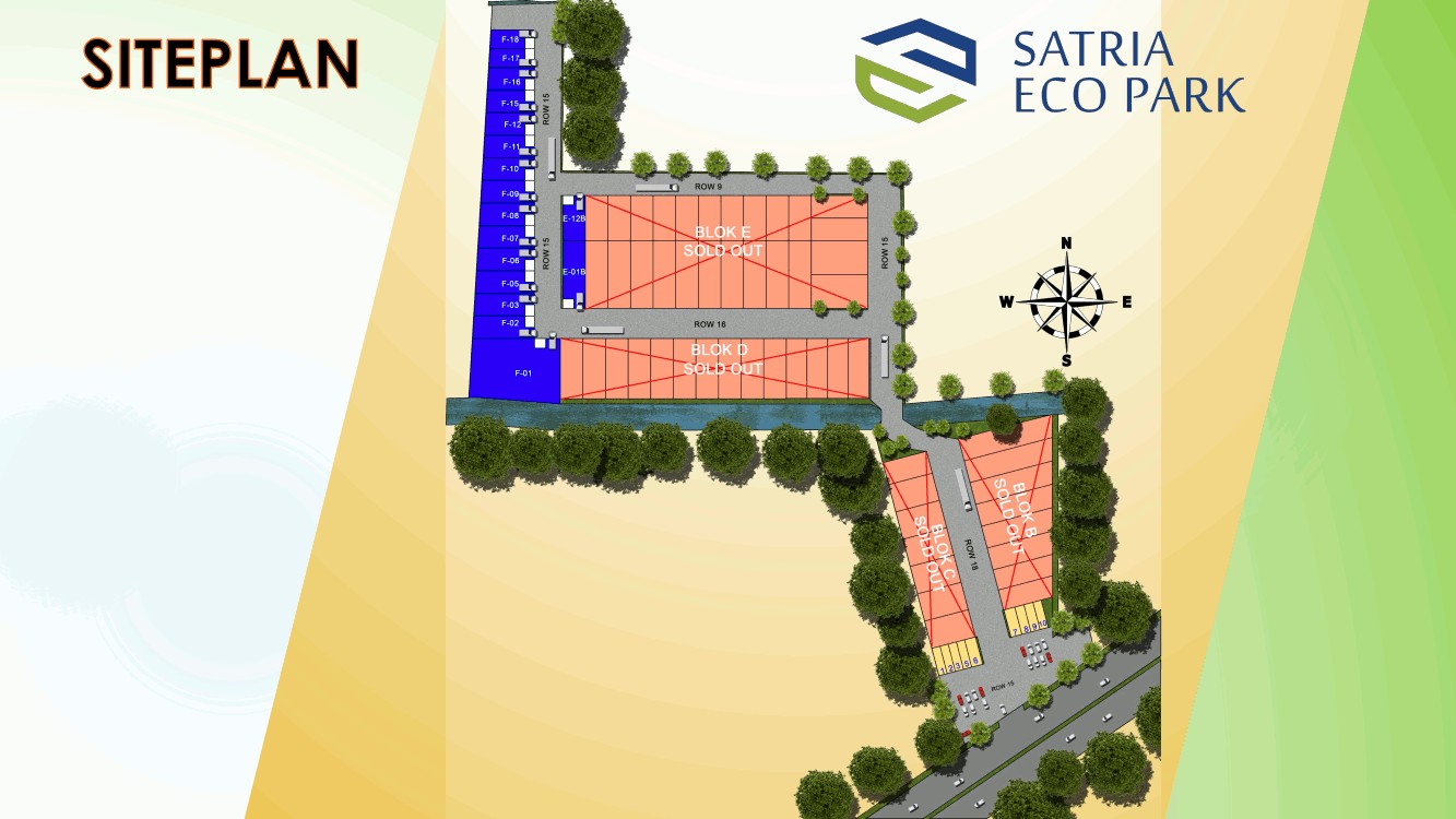 Jual Gudang\Ruko Sidoarjo Kompleks Pergudangan Satria Eco Park Bypass Krian Sidoarjo, Lokasi Strategis. Site Plan