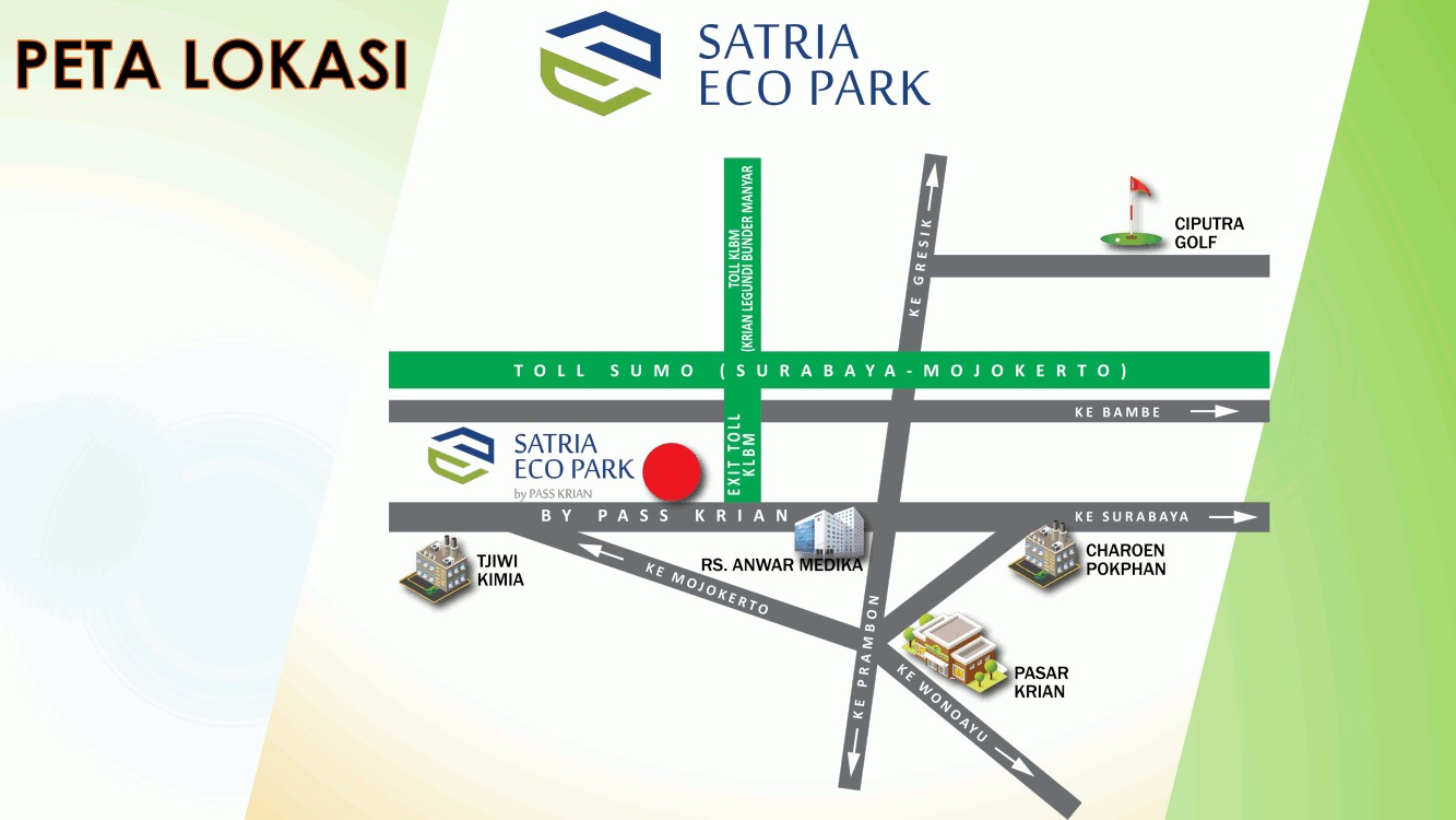 Jual Gudang\Ruko Sidoarjo Kompleks Pergudangan Satria Eco Park Bypass Krian Sidoarjo Lokasi Strategis