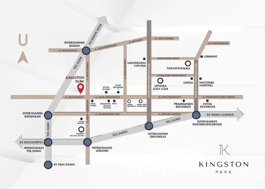 Jual Rumah Kingston Park Lokasi di daerah Pranti, Kec. Menganti, Kabupaten Gresik